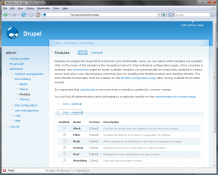 admin modules - collapsed
